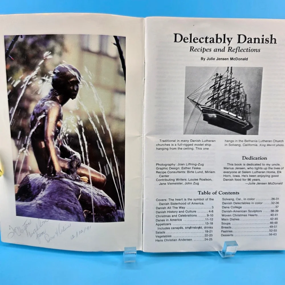 Delectably Danish Recipes and Reflections Julie Jensen McDonald Cookbook Vintage